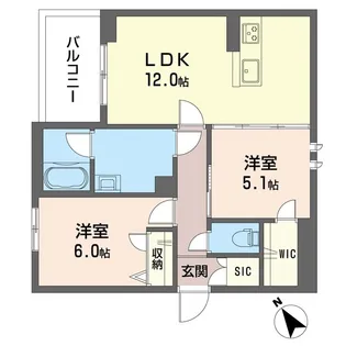 ルミエールカルム【2階】の間取り