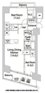 コンフォリア芝浦バウハウス【10階】の間取り