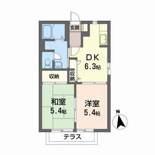 オーセントE【1階】の間取り