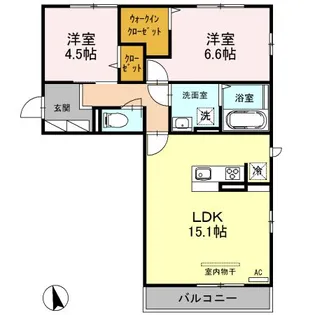 ロイヤル飛鳥I【2階】の間取り