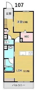 ロン・モンターニュIII【1階】の間取り