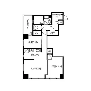 シティタワー宇都宮【6階】の間取り