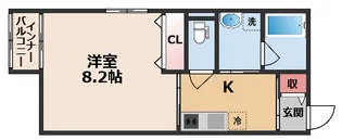 CAサンウォルク【1階】の間取り