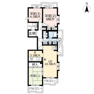 UR善行第四【5階】の間取り