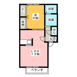 Green Park 市役所前 A棟【2階】の間取り