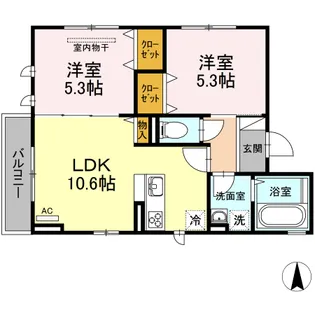 マイプレイス東照宮A【2階】の間取り
