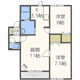 サンパーク木下【2階】の間取り