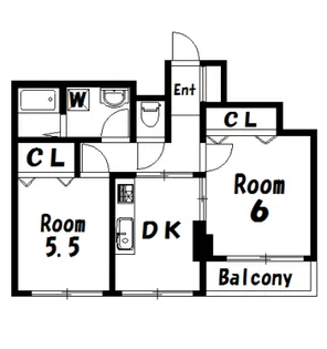 第5カスヤハイツ【3階】の間取り
