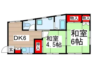 浪花コ-ポ【1階】の間取り