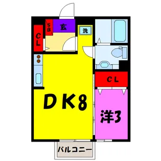 メゾンソニアA・B【2階】の間取り