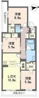 シャーメゾン渋川III【2階】の間取り