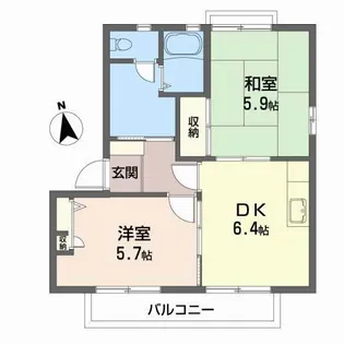 アビ-ロ-ドB【2階】の間取り