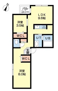 ECOA厚別南【4階】の間取り