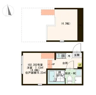 ハーモニーテラス足立V【2階】の間取り