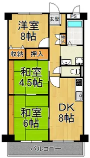 クローバーハイツ西台【4階】の間取り