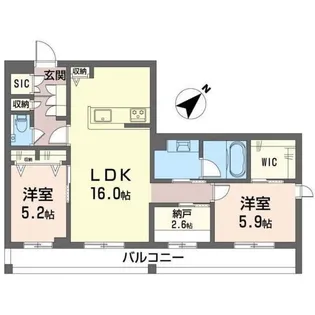 アジュールモア長津田【2階】の間取り