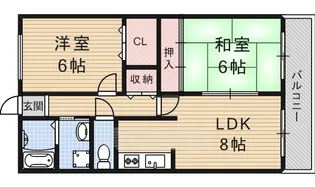 グリーンサム弐番館【1階】の間取り