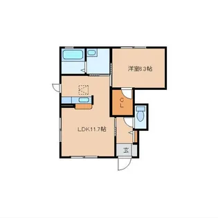 ニューパークVIII B棟【1階】の間取り