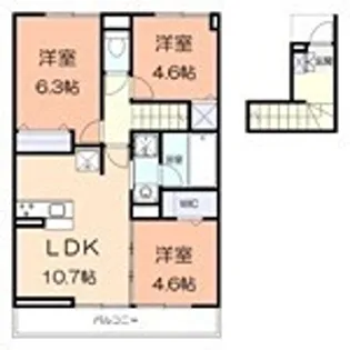 アジュールs【2階】の間取り