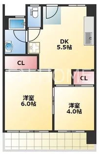 新空堀ビル【9階】の間取り
