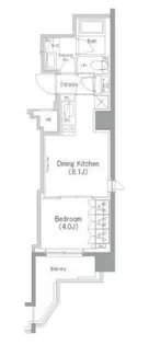 ザ・パークハビオ横浜東神奈川【4階】の間取り