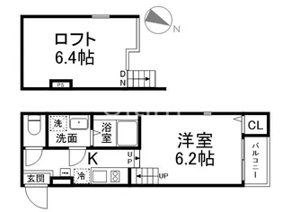 ハーモニーテラス京都石田II【1階】の間取り