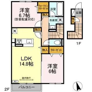 アヴァンセ横浜小机【2階】の間取り
