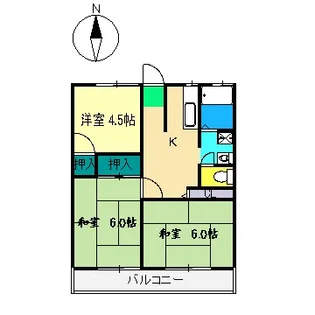 羽方ハイツ I【2階】の間取り