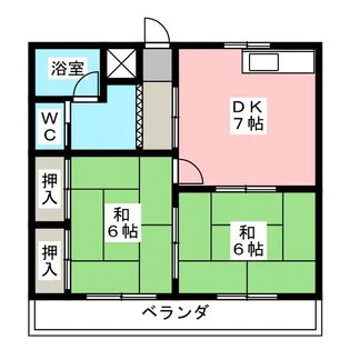 タウンハイツおおむら【2階】の間取り