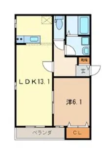 ミルクリーク飯塚【2階】の間取り