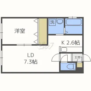 リーフコート平岸【2階】の間取り