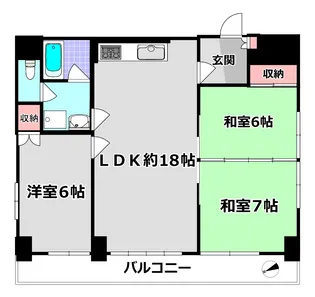 マンションさもと3【7階】の間取り