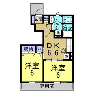 ソレイユ富貴B【1階】の間取り