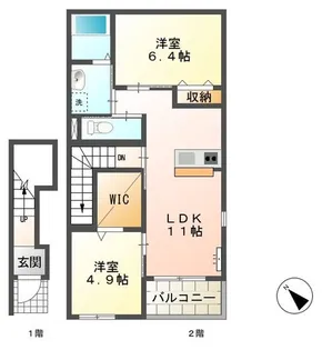 シティ フラッツ【2階】の間取り