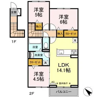 カーサ・ボニータ【2階】の間取り