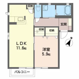 ティアラ【2階】の間取り