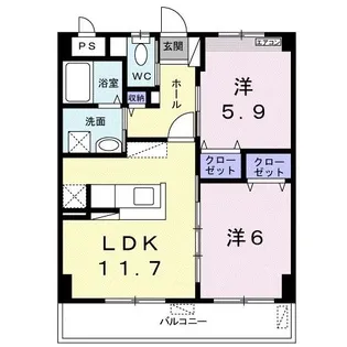 フォルシア マエザト【3階】の間取り