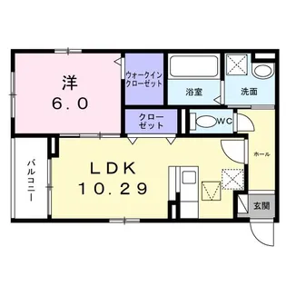 ベルフラワー長洲【1階】の間取り