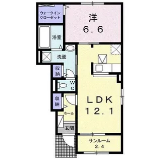 クレメント津志田【1階】の間取り