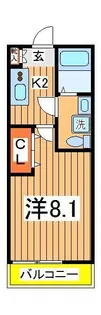 ベルメントつくしが丘【1階】の間取り