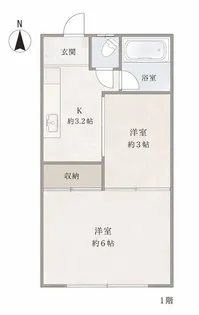 朝日ハイツ【1階】の間取り