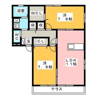 ウェルヴィラ上萱津【1階】の間取り