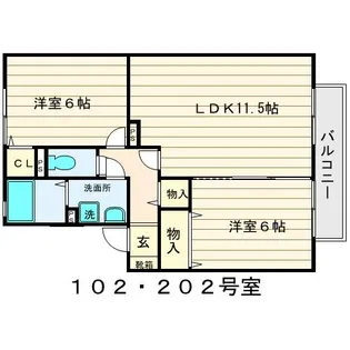 パルテールI【2階】の間取り