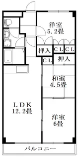 第19柴田マンション【9階】の間取り