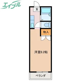 サンリバーハイツ【3階】の間取り