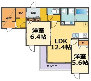 クラシスト甲子園一番町I【1階】の間取り
