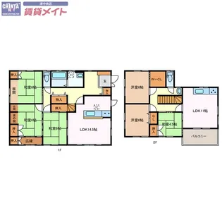 三重県津市河芸町上野【一戸建】の間取り