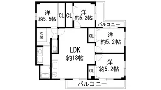 サンロイヤル池田駅前【5階】の間取り