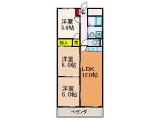 MAYUMIウエストサイド楠葉【5階】の間取り