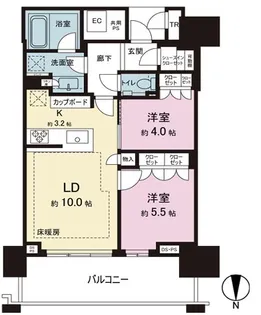 ベイズタワー&ガーデン【11階】の間取り